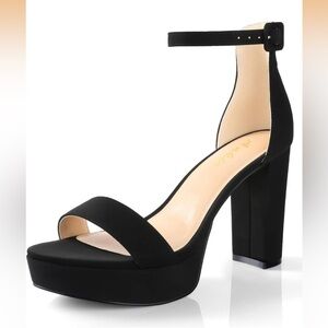 Ankis Chunky Platform Heels - 4 Inch Block Heeled Sandals  - 8.5/ 620